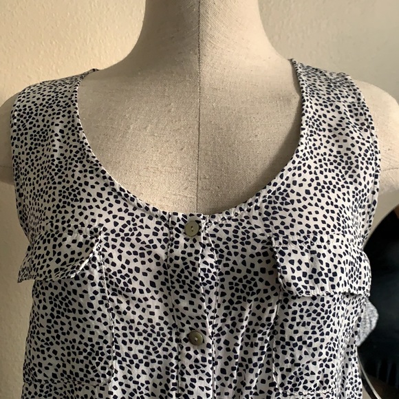 Femme tank, white w/Navy Blue print, Size large - Picture 2 of 7